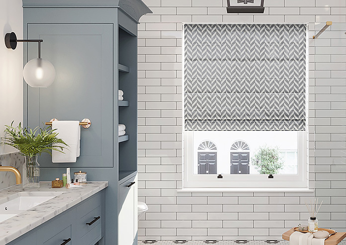 Chevron Stripe, Grey - Roman Blind - Image 3